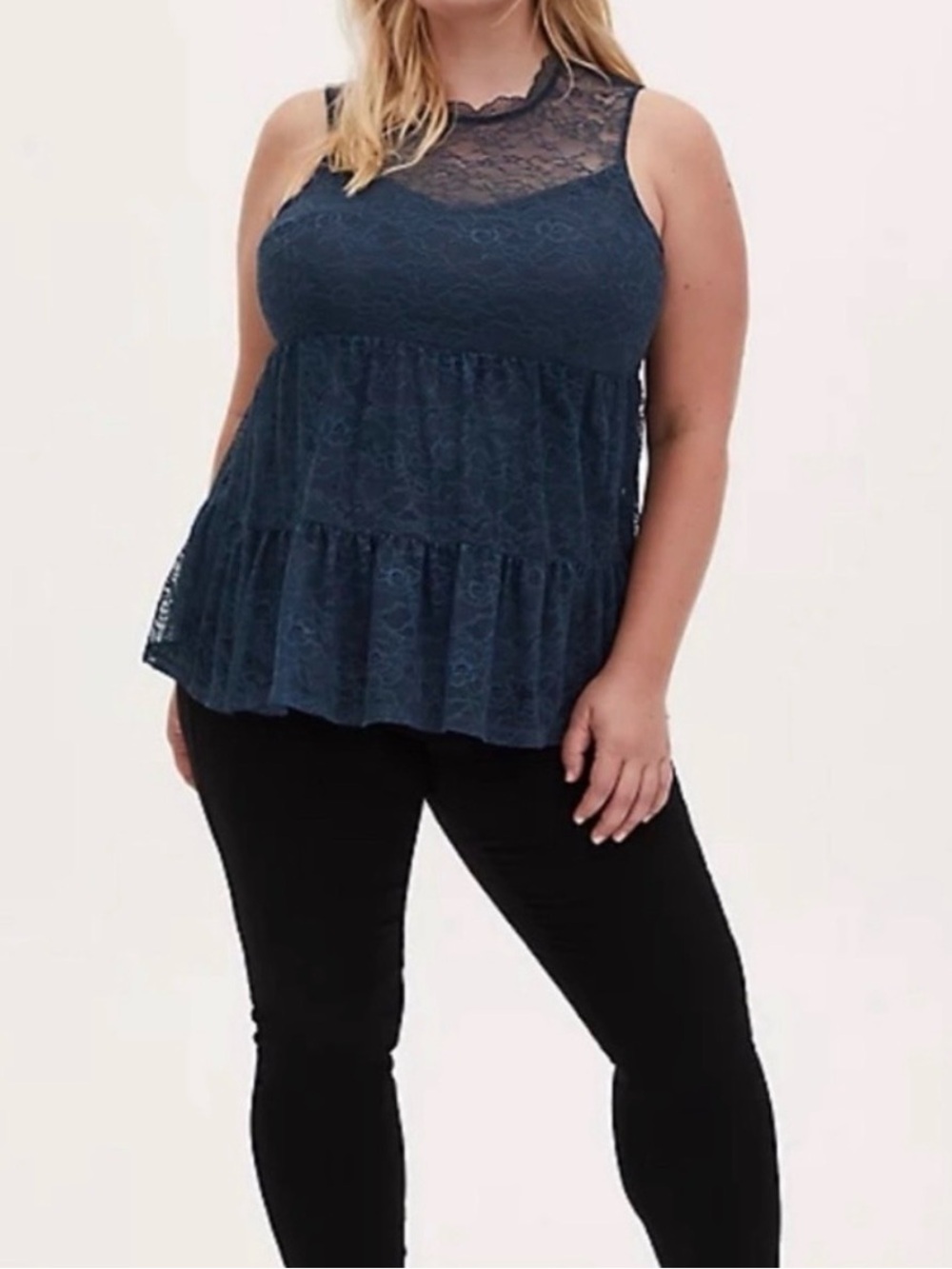 Sleeveless Lace Top in Slate Blue Torrid Size 1